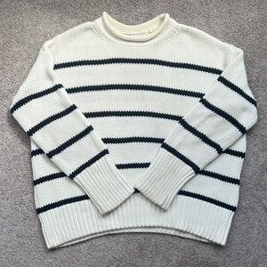 La Ligne Marina Sweater in Cream with Navy Stripes